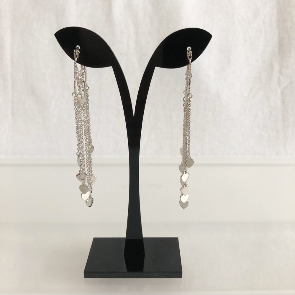 925 Sterling Silver Floating Hearts Earrings - Picture 4 of 6